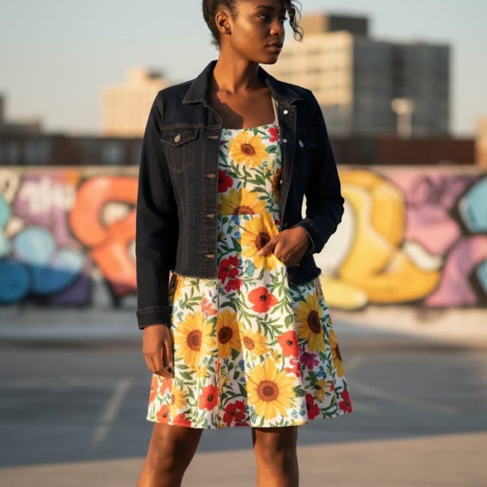 Buffalo Stretchy Denim Cropped Jacket - M/L